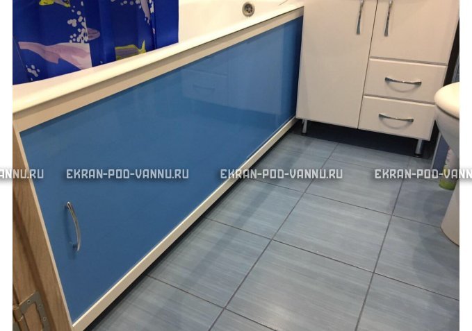 Раздвижной экран EUROPLEX Комфорт голубой – купить по цене 6750 руб. в интернет-магазине в городе Краснодар картинка 1