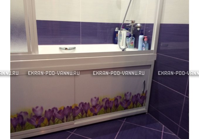 Экран на роликах EUROPLEX  Ирисы – купить по цене 12400 руб. в интернет-магазине в городе Краснодар картинка 3