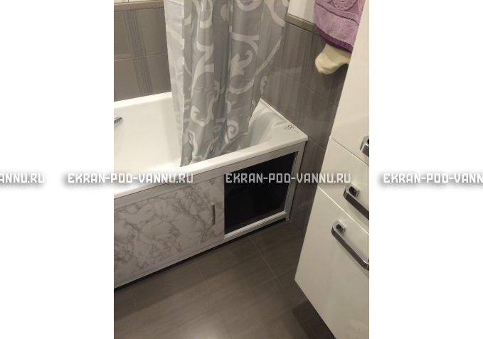 Раздвижной экран EUROPLEX Комфорт серый мрамор – купить по цене 6250 руб. в интернет-магазине в городе Краснодар картинка 4