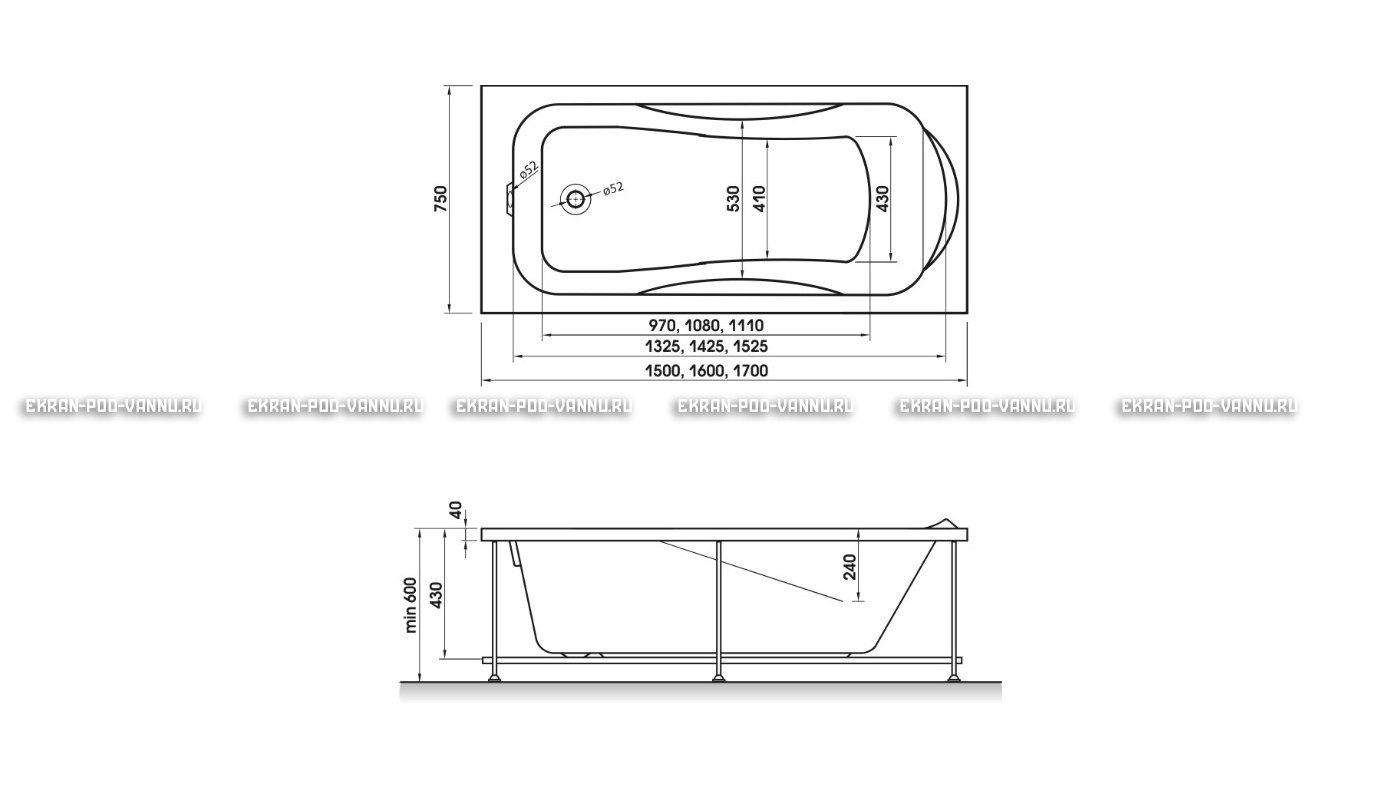 Акриловая ванна Relisan Elvira 170x75 – купить по цене 16160 руб. в интернет-магазине в городе Краснодар картинка 10
