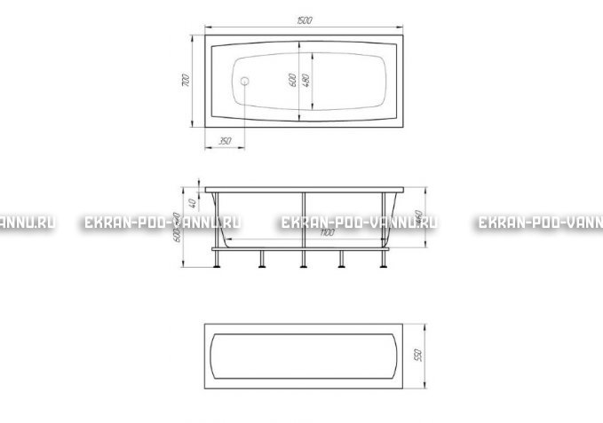 Акриловая ванна 1MarKa Melora 150x70 – купить по цене 12300 руб. в интернет-магазине в городе Краснодар картинка 4