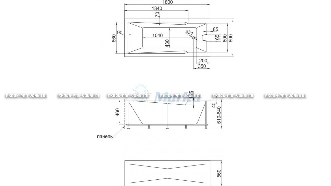 Акриловая ванна 1MarKa Raguza 180x80 – купить по цене 17854 руб. в интернет-магазине в городе Краснодар картинка 13