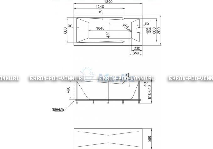 Акриловая ванна 1MarKa Raguza 180x80 – купить по цене 17854 руб. в интернет-магазине в городе Краснодар картинка 4