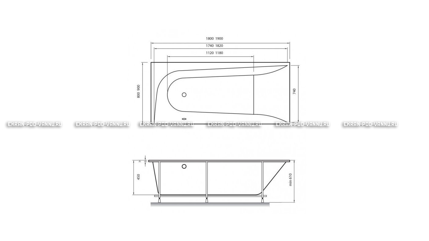 Акриловая ванна Vayer Boomerang 180x80 – купить по цене 43210 руб. в интернет-магазине в городе Краснодар картинка 15