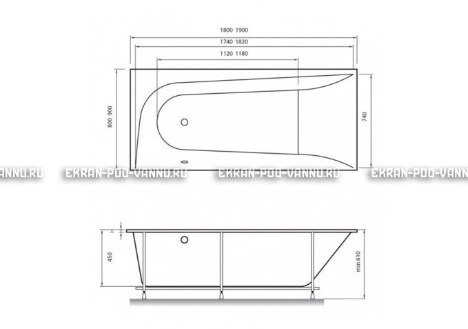 Акриловая ванна Vayer Boomerang 180x80 – купить по цене 43210 руб. в интернет-магазине в городе Краснодар картинка 4