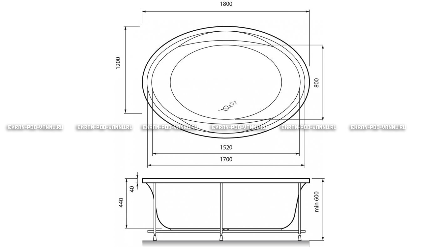 Акриловая ванна Vayer Opal 180x120 – купить по цене 33850 руб. в интернет-магазине в городе Краснодар картинка 13